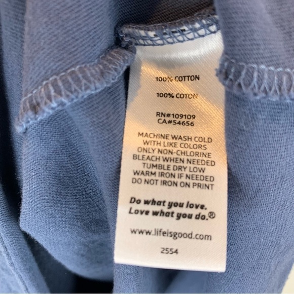 Life Is Good Love Pride Rainbow Logo Blue Tee T-Shirt Women's sz L - Picture 7 of 7